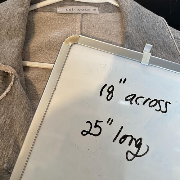 Cut Loose Jacket Womens Small Gray Single Button Raw Edge Asymmetrical Hem USA - Picture 9 of 9